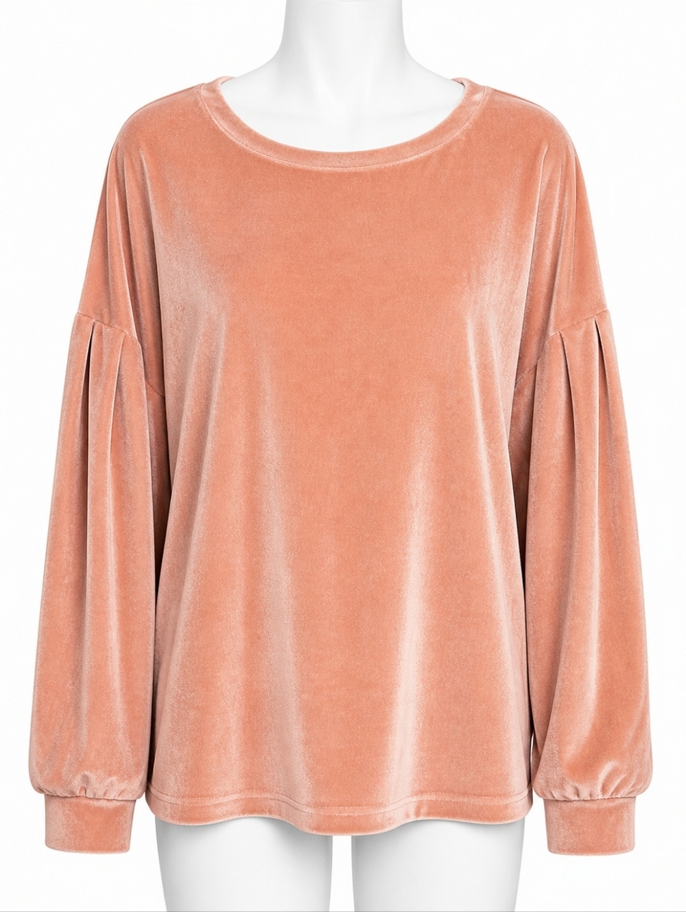 Velvet Sweatshirt XXL Soft Pink Cozy Pullover Long Sleeve Oversized Womens Top - Picture 1 of 9